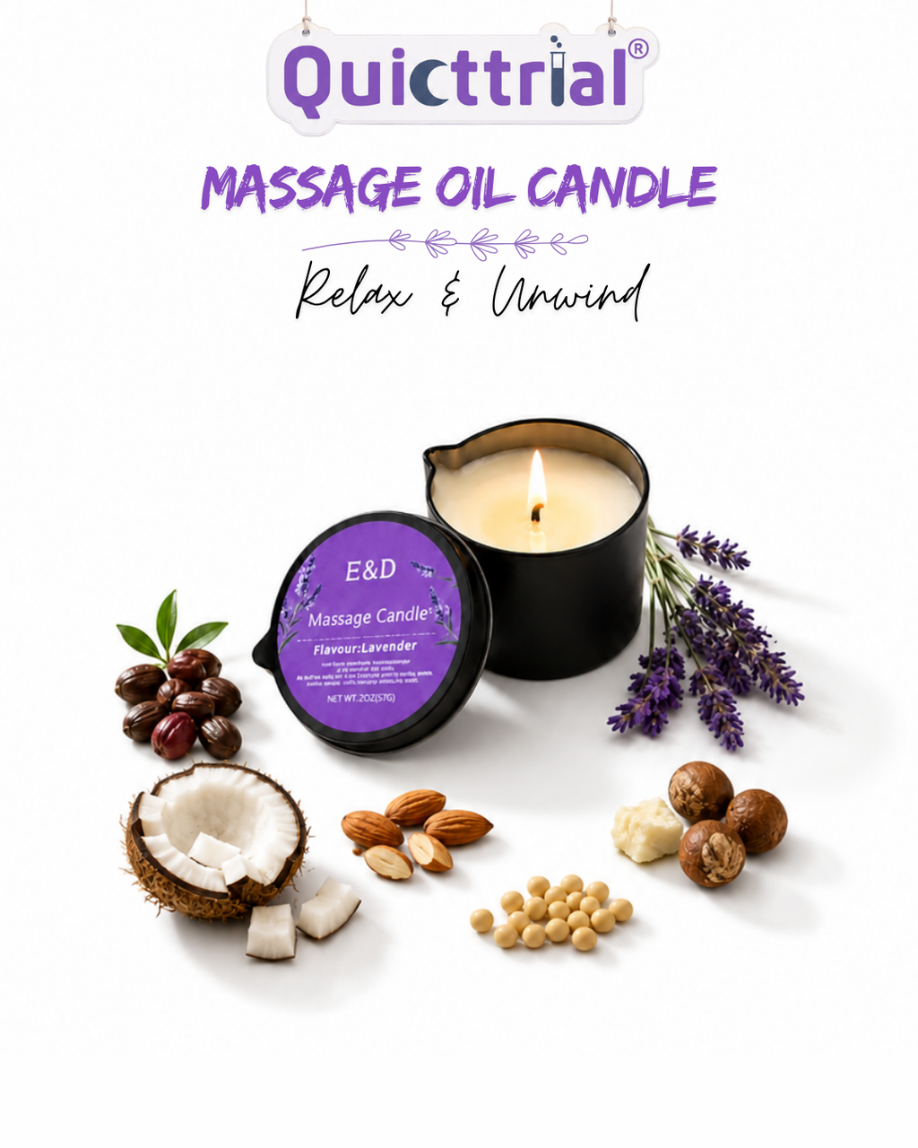 Quiettrial - Massage oil candle