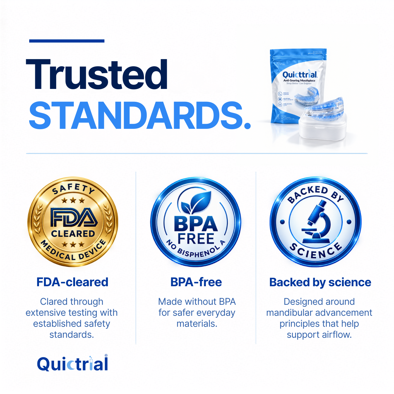 Quiettrial Pro ® Mouthpiece - Stop Snoring First Night